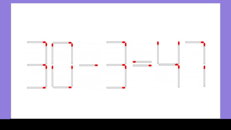 Défi des allumettes : Êtes-vous assez astucieux pour rendre l’équation 30 – 3 = 47 correcte en moins de 30 secondes ?
