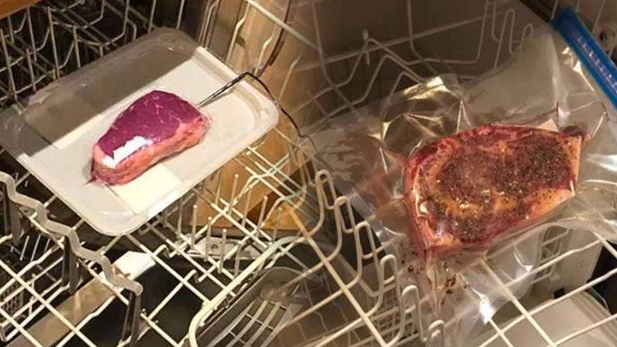 Mieux que le barbecue, cuire du steak au lave-vaisselle promet une cuisson parfaite